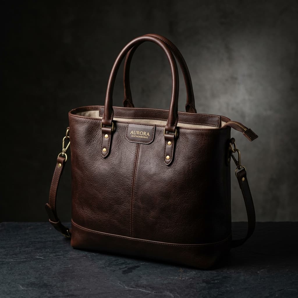 Nomad Leather Tote front view